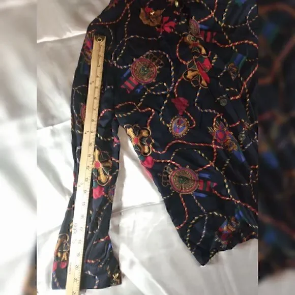 Leslie Fay Bow Tassel Rope Nautical Design Dress Shirt size 14 - Picture 5 of 7